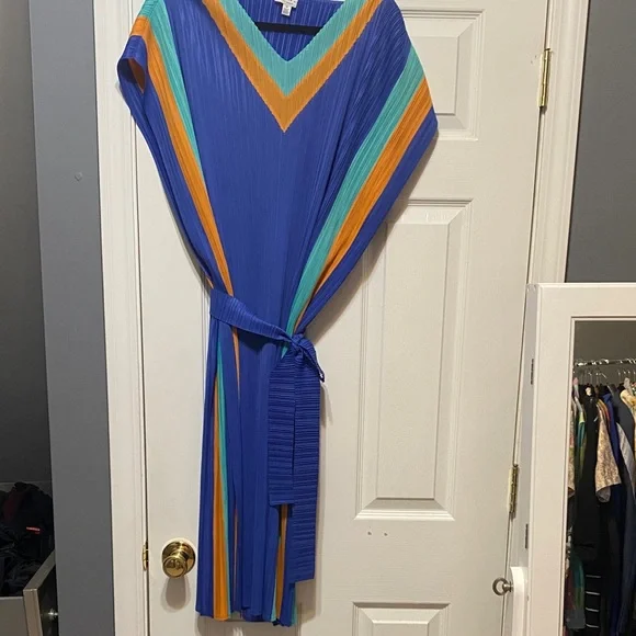Current Air Asymmetrical Blue and Orange Dress - Picture 3 of 6